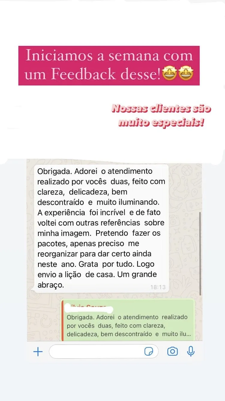 Mensagem de cliente agradecendo pela consultoria, print 4 de 24