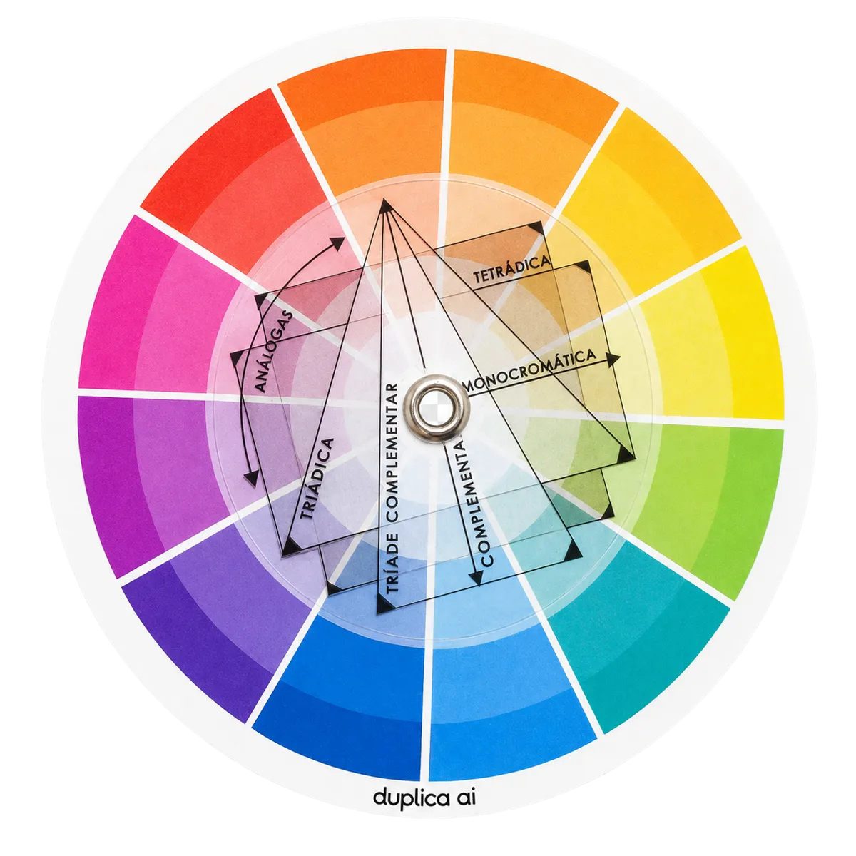 Roda de cores da Duplica Aí